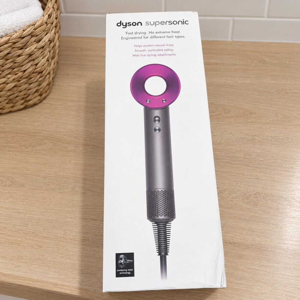 Dyson Supersonic Gray Hair Dryer with Pink Ring